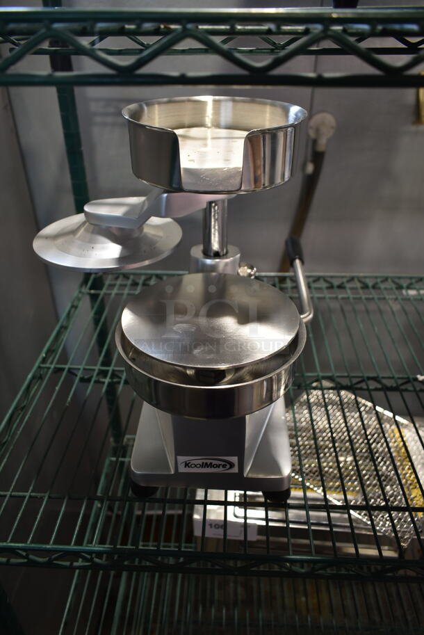 BRAND NEW SCRATCH AND DENT! KoolMore CHM-4 Stainless Steel Commercial Countertop Manual Patty Former. - Image 3 of 4