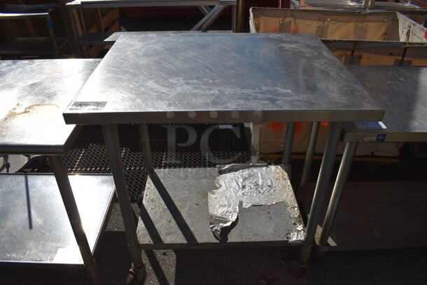 Stainless Steel Table w/ Metal Under Shelf on Commercial Casters. 36x30x39