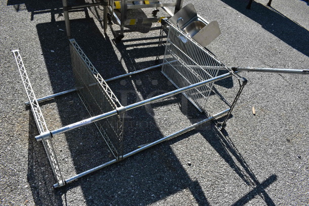 Chrome Finish 3 Tier Shelving Unit. BUYER MUST DISMANTLE. PCI CANNOT DISMANTLE FOR SHIPPING. PLEASE CONSIDER FREIGHT CHARGES. 30x18x55 - Image 2 of 3