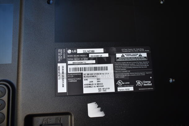 2014 LG 32LN5300 32" Monitor. 100-240 Volts, 1 Phase. Buyer Must Pick Up - We Will Not Ship This Item - Image 4 of 4