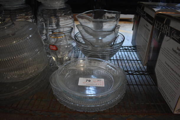 ALL ONE MONEY! Lot of Various Glass Dishes Including Plates, Bowls, Dome Cake Lids and Carafes - Image 2 of 7