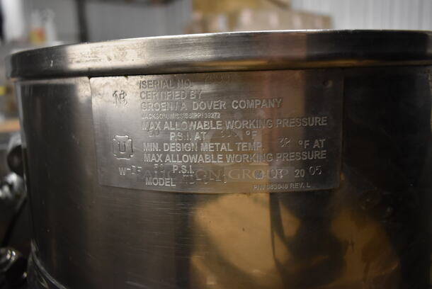 Groen TDHC-40 Stainless Steel Commercial Natural Gas Powered 40 Quart Steam Kettle Manual Tilting Kettle.  - Image 6 of 6