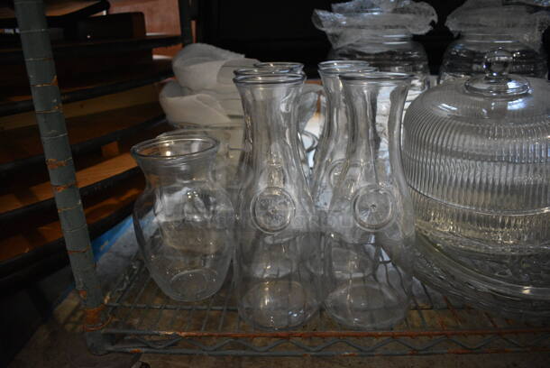 ALL ONE MONEY! Lot of Various Glass Dishes Including Plates, Bowls, Dome Cake Lids and Carafes - Image 5 of 7