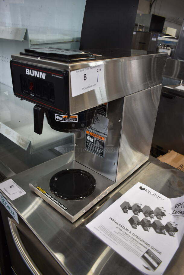 BRAND NEW SCRATCH AND DENT! 2023 Bunn VP17-1 Stainless Steel Commercial Countertop Coffee Machine w/ Poly Brew Basket. 120 Volts, 1 Phase. - Image 4 of 7