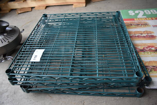 ALL ONE MONEY! Lot of 4 Metro Green Finish Wire Racks. 24x24x1.5