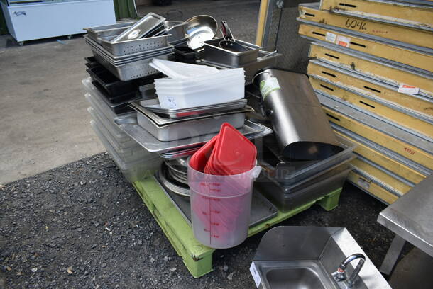 ALL ONE MONEY! PALLET LOT of Various Stainless Steel Drop In Bins and Poly Bins. - Image 3 of 4