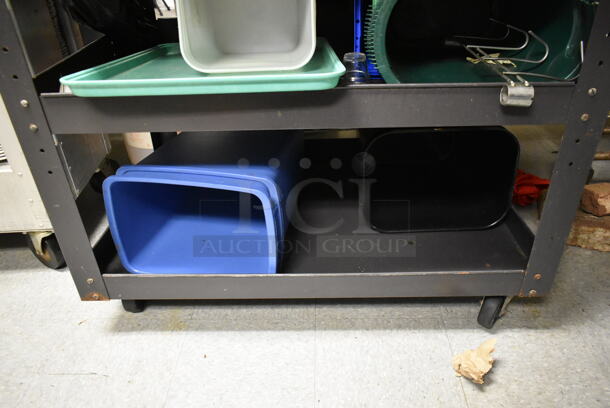 Poly 3 Tier Cart w/ Contents Including Portable Coolers on Commercial Casters. (dish room) - Image 2 of 4