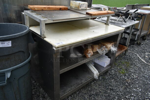 Stainless Steel Table w/ 2 Metal Under Shelves and Dunnage Rack - Image 4 of 5
