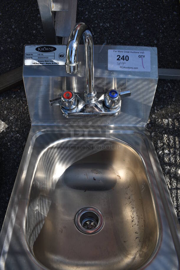 Krowne Stainless Steel Commercial Single Bay Sink w/ Faucet and Handles. 13x18x20 - Image 4 of 6