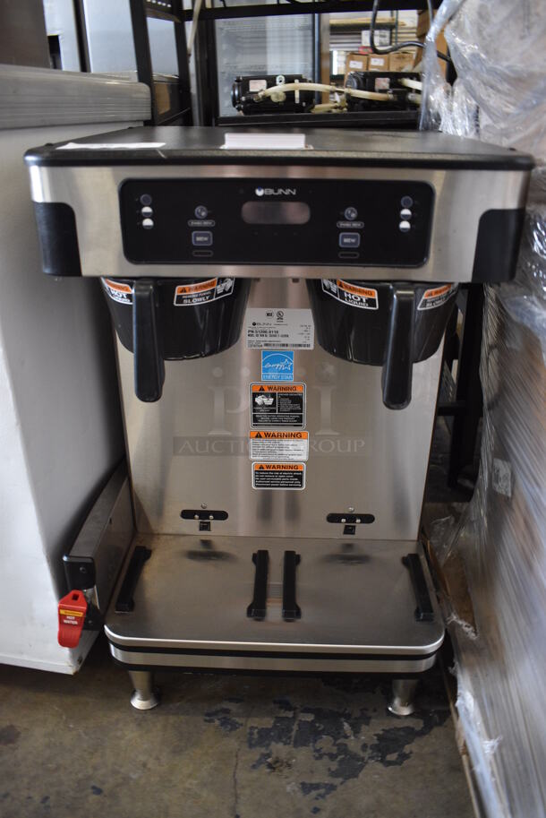 	2019 Bunn Model ICB TWIN SH Stainless Steel Commercial Countertop Double Coffee Machine w/ Hot Water Dispenser. 120/208 Volts, 1 Phase. 20x21x33
