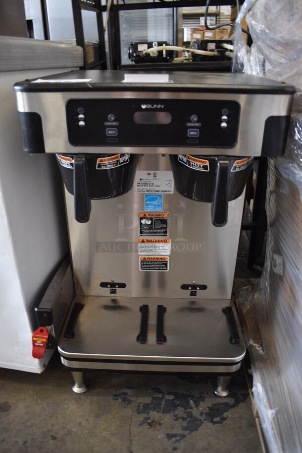 	2019 Bunn Model ICB TWIN SH Stainless Steel Commercial Countertop Double Coffee Machine w/ Hot Water Dispenser. 120/208 Volts, 1 Phase. 20x21x33
 - Image 1 of 5