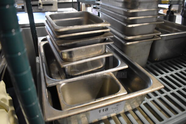 ALL ONE MONEY! Tier Lot of Various Metal Including Cylindrical Bins and Drop In Bins. Includes 1/6x6, 1/2x6 - Image 8 of 12