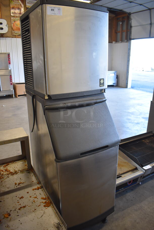 Manitowoc QY0424A Stainless Steel Commercial Ice Machine on Ice Bin. 115 Volts, 1 Phase. 23x33x77