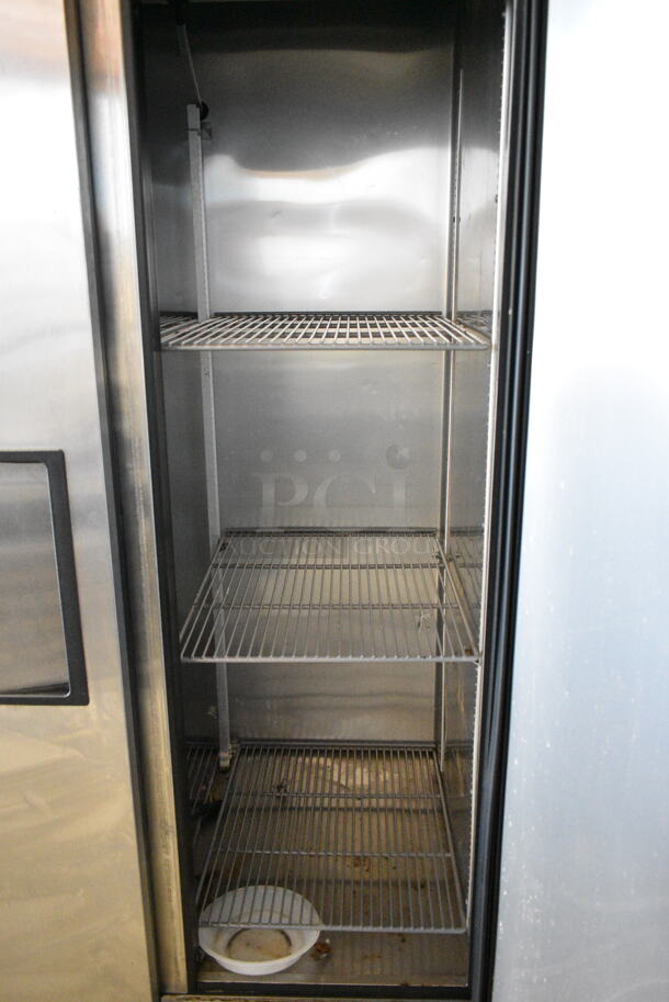 2017 True T-35 Stainless Steel Commercial 2 Door Reach In Cooler w Poly Coated Racks on Commercial Casters. 115 Volts, 1 Phase. Tested and Working! - Image 5 of 6
