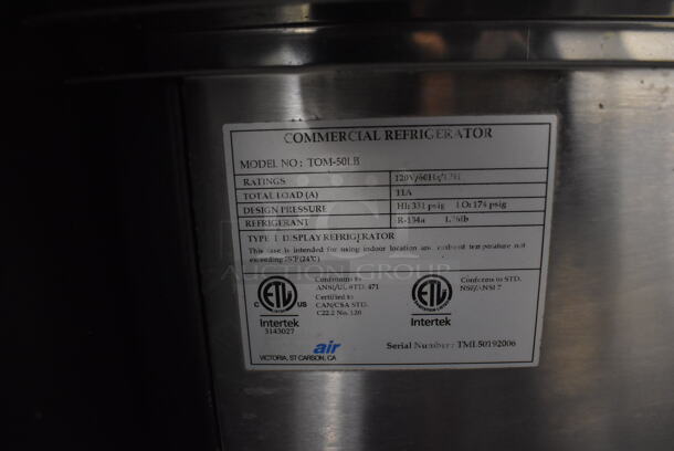 Turbo Air TOM-50LB Stainless Steel Commercial Floor Style Reach In Grab N Go Merchandiser. 120 Volts, 1 Phase. 51x32x48. Tested and Working! - Image 5 of 6
