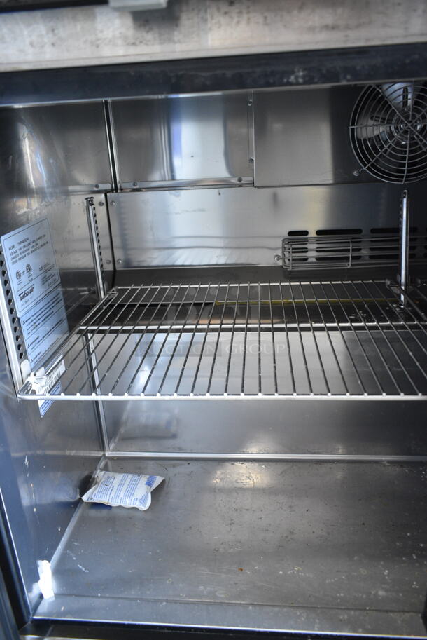 Turbo Air TWR-48SD-N Stainless Steel Commercial 2 Door Undercounter Cooler on Commercial Casters. 115 Volts, 1 Phase. Tested and Working! - Image 4 of 5