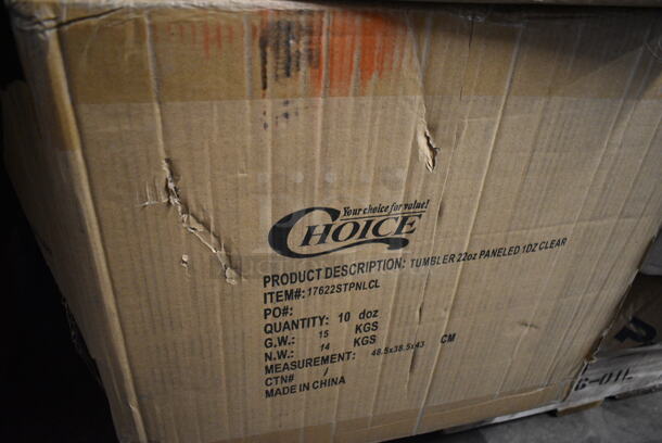 PALLET LOT of 35 BRAND NEW Boxes Including 2 Box 395TO991 EcoChoice 9" x 9" x 3" Compostable Sugarcane / Bagasse 1 Compartment Take-Out Box - 200/Case, 2 Box 395TO993 EcoChoice 9" x 9" x 3" Compostable Sugarcane / Bagasse 3 Compartment Takeout Container - 200/Case, Choice Portion Cup, 2 Box 394365L Noble Large Gloves, Choice 100260CH00260CH Take Out Containers, Dart 80HT1R 8" x 7 1/2" x 2" White Foam Square Take Out Container with Hinged Lid - 200/Case, 17622STPNLCL Choice 22 oz. Clear SAN Plastic Paneled Tumbler - 12/Pack, Choice 4 oz Portion Cups, 129MCR24B Choice 24 oz. Black Round Microwavable Heavy Weight Container with Lid 7 1/4" - 150/Case, 2454/97 Chardonnay Glasses, 129MCR32B Choice 32 oz. Black Round Microwavable Heavy Weight Container with Lid 7 1/4" - 150/Case, Visions Black Plastic Tray, Choice Cling Film, 395TO991 EcoChoice 9" x 9" x 3" Compostable Sugarcane / Bagasse 1 Compartment Take-Out Box - 200/Case, 2 Box 130BGKFSNSPH Visions Heavy Weight Beige Wrapped Plastic Cutlery Pack with Napkin and Salt and Pepper Packets - 500/Case, Ceiling Mount Heat Lamp. 35 Times Your Bid! - Image 4 of 12