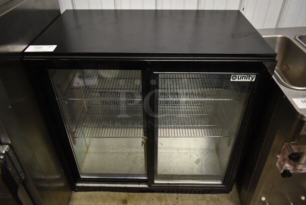 Unity Metal Commercial 2 Door Back Bar Cooler Merchandiser. 115 Volts, 1 Phase. Tested and Powers On But Does Not Get Cold