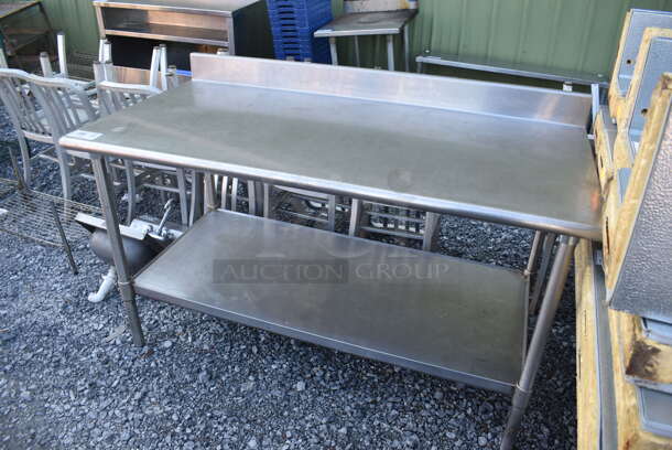 Stainless Steel Commercial Table w/ Back Splash and Under Shelf. 60x30x39 - Image 2 of 4