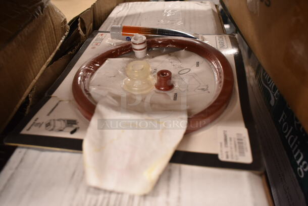 PALLET LOT of 30 BRAND NEW Boxes Including 600TWMS1648 16" x 48" Stainless Steel Tubular Wall Mounted Shelf, 500CC9 Choice 9 oz. Clear PET Customizable Plastic Squat Cold Cup - 1000/Case, 500TO883 Choice 8" x 8" x 3" Microwaveable 1-Compartment Black / Clear Plastic Hinged Container - 100/Case, CHoice 12 oz Deli Container, 12 oz Foam Bowls, 5013339XXH Lavex Pro 33 Gallon 2.5 Mil 33" x 39" Low Density Heavy-Duty Industrial Contractor Black Trash Bag Can Liner - 100/Case, 395RP09 EcoChoice Compostable Sugarcane / Bagasse 9" Plate - 500/Case, 127CH32F Choice 32 oz. Clear RPET Tall Hinged Deli Container with Domed Lid - 200/Case, Choice 8 Quart Full Size Folding Chafer. 30 Times Your Bid! - Image 10 of 12