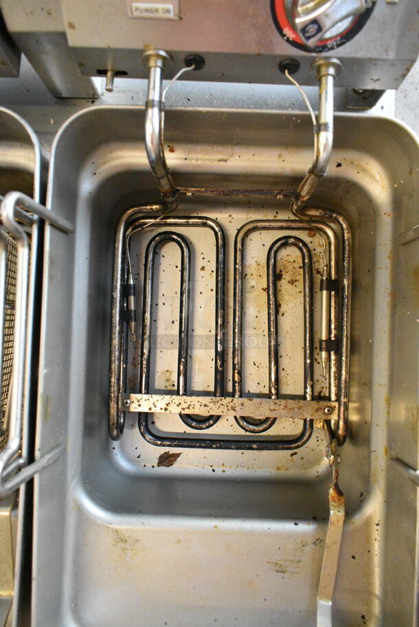 Star Max 8E-530TF Stainless Steel Commercial Countertop Electric Powered 2 Bay Fryer w/ 2 Metal Fry Baskets. 208-240 Volts.  - Image 5 of 8