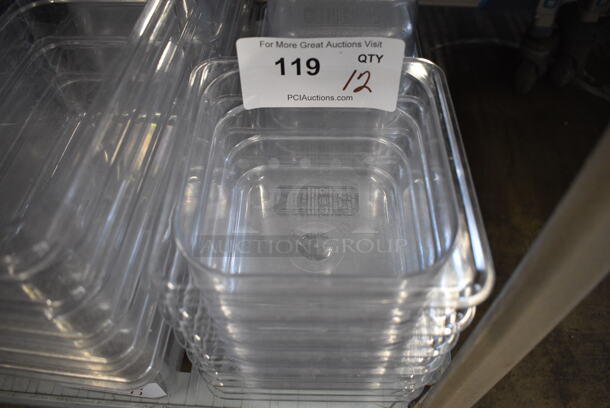 ALL ONE MONEY! Lot of 12 Vigor Clear Poly 1/6 Size Drop In Bins. 1/6x4 - Image 2 of 3