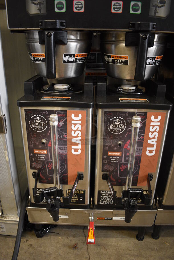 2017 Bunn Model DUAL SH DBC Stainless Steel Commercial Countertop Dual Coffee Machine w/ Hot Water Dispenser, 2 Stainless Steel Brew Baskets and 2 Bunn Model SH SERVER Satellite Servers. 120/208-240 Volts, 1 Phase. 18x24x36. Tested and Working! - Image 5 of 6