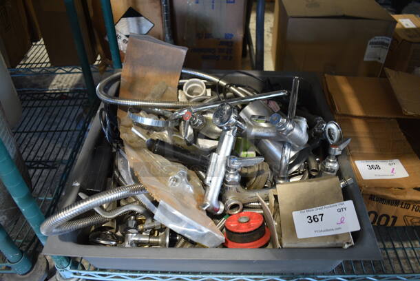 ALL ONE MONEY! Lot of Various Items Including Faucets in Gray Poly Bin!
