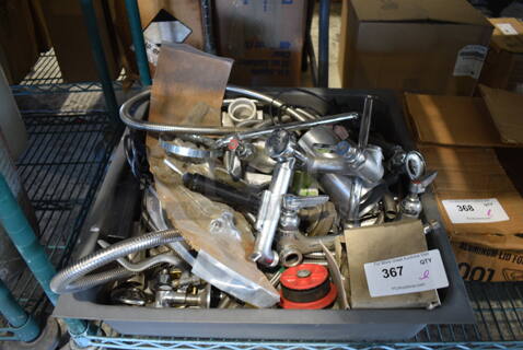 ALL ONE MONEY! Lot of Various Items Including Faucets in Gray Poly Bin!