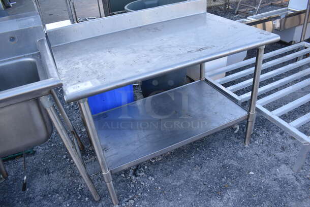 Stainless Steel Commercial Table w/ Back Splash and Under Shelf. 48x30x39 - Image 2 of 3