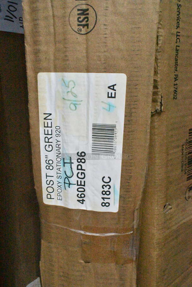 4 BRAND NEW SCRATCH AND DENT! Items Including 450MM, Carlisle 4022002 Sparta 60" White Tapered / Threaded Fiberglass Broom / Squeegee Handle, Regency 460ECPC74 74" NSF Chrome Mobile Shelving Post, Metro, Regency 460EGP86 86" NSF Green Epoxy Post, Regency 460ECPC74 74" NSF Chrome Mobile Shelving Post. May Be Missing Pieces. 4 Times Your Bid!  - Image 8 of 9