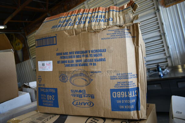 PALLET LOT of 15 BRAND NEW Boxes Including Dart 12B32 12 oz. Insulated White Customizable Foam Container - 1000/Case, 50012DWALLC Smooth Double Wall Paper Hot Cup, 500CC9 Choice Clear Dome Lid w Hole, 427TBBD4 Bolt Down Outdoor Table Base Plate, Choice Medium Weight Forks, CTR16BD Dart SafeSeal 16 oz. Plastic Tamper-Resistant, Tamper-Evident Bowl with Dome Lid - 240/Case, 500CC32P Choice Clear PET Plastic Cold Cup - 32 oz. - 500/Case, Lavex 35 Quart Mop Bucket, MC6610B 8"x6" Rectangular Containers. 15 Times Your Bid! - Image 7 of 10