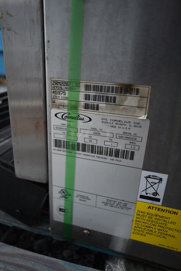 Cornelius ED250 Stainless Steel Commercial Countertop 8 Flavor Carbonated Beverage Machine. 115 Volts, 1 Phase.  - Image 6 of 6