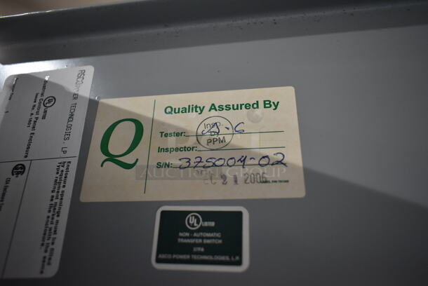 Asco 736090 7000 Series Metal Commercial Non Automatic Transfer Switch.  - Image 11 of 12