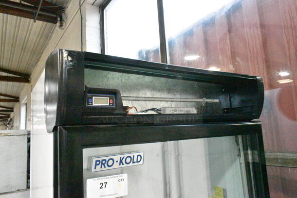 Pro-Kold CV16-ULH Metal Commercial Single Door Reach In Freezer Merchandiser w/ Poly Coated Racks on Commercial Casters. 115 Volts, 1 Phase. Tested and Powers On But Does Not Get Cold - Image 2 of 6