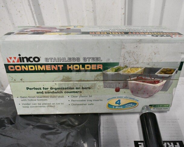 3 BRAND NEW! Items Including Lekue M657C Silicone Mould, Winco CDP-4 Condiment Holder, Cutting Rolling Pin. 3 Times Your Bid!  - Image 5 of 8
