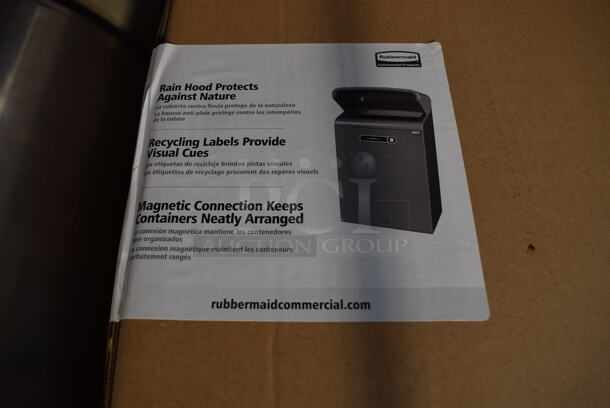 2 BRAND NEW IN BOX! Rubbermaid Gray Metal Trash Can Shell. 24.5x18.5x46.5. 2 Times Your Bid! - Image 2 of 6