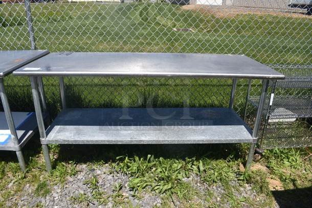 Stainless Steel Table w/ Can Opener Attachment and Undershelf - Image 1 of 3