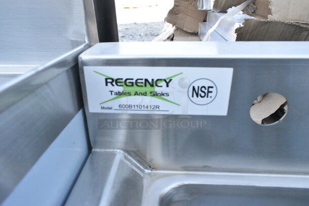 BRAND NEW SCRATCH AND DENT! Regency 600B1101412R 1 Bowl Underbar Sink with Drainboard - 24" x 18 3/4" - Right Drainboard - Image 6 of 7