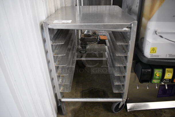 Metal Commercial Pan Transport Rack on Commercial Casters. 21.5x26.5x30