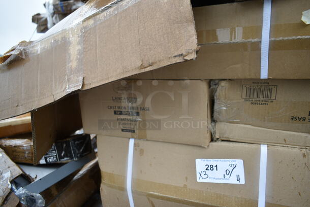 8 Boxes of 4 BRAND NEW SCRATCH AND DENT! Lancaster Table & Seating 164TS1800 18" Cast Iron Table Base Spider. 8 Times Your Bid! May Be Missing Pieces.  - Image 7 of 9