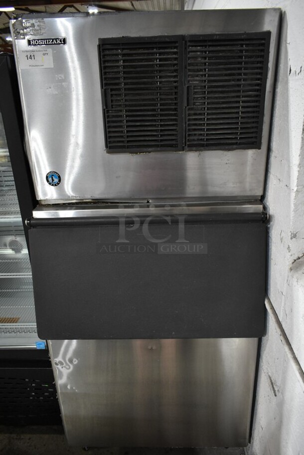 Hoshizaki KML-325MAJ Stainless Steel Commercial Ice Head on Commercial Bin. 115 Volts, 1 Phase. 