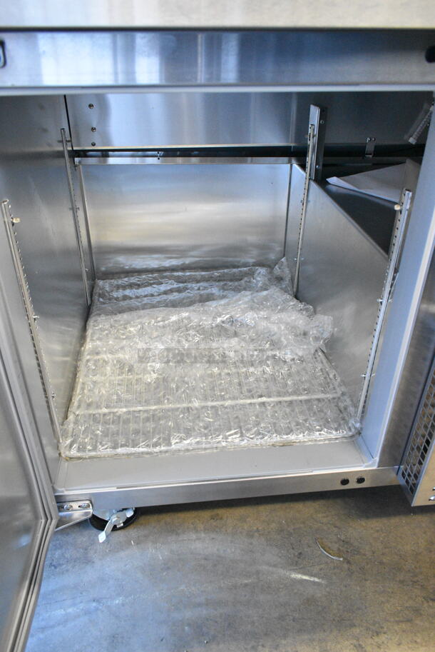 BRAND NEW SCRATCH AND DENT! 2024 Continental RA43N Stainless Steel Commercial 2 Door Undercounter Cooler on Commercial Casters. 115 Volts, 1 Phase. Tested and Working! - Image 4 of 6