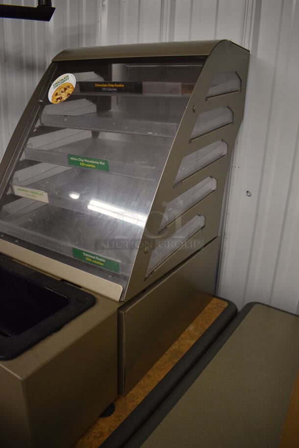 Nemco Brown Metal Countertop Dry Cookie Merchandiser Display Case w/ Drink Bin. 15.5x22.5x23.5 - Image 3 of 4