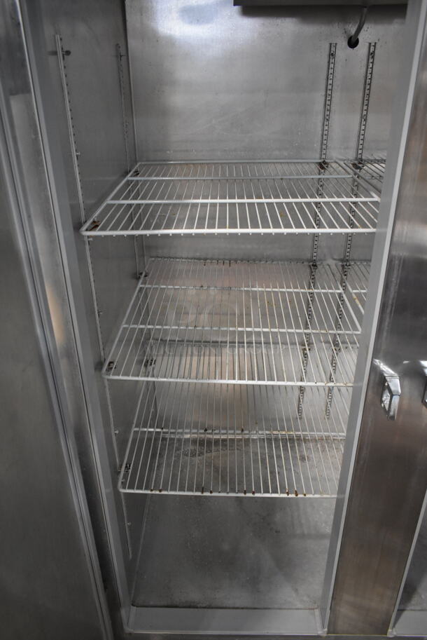 Continental 2R Stainless Steel Commercial 2 Door Reach In Cooler w/ Poly Coated Racks on Commercial Casters. 115 Volts, 1 Phase. Tested and Working! - Image 4 of 5