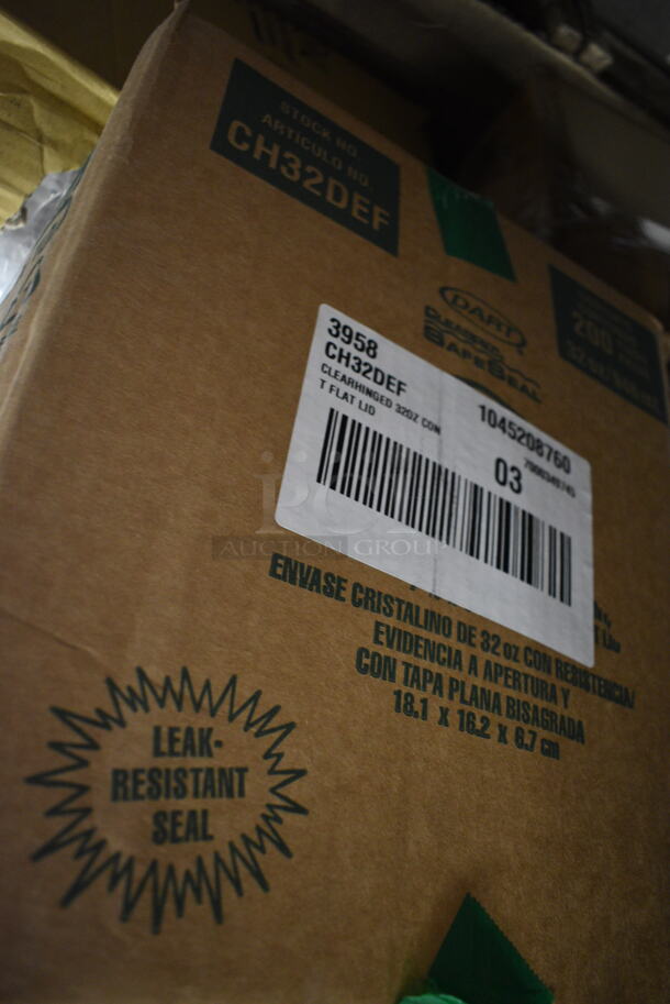 PALLET LOT of 21 BRAND NEW Boxes Including Choice Pizza Wedge Clamshell, CH32DEF Dart ClearPac SafeSeal 32 oz. Tamper-Resistant, Tamper-Evident Hinged Container with Flat Lid - 200/Case, Noble Medium Gloves, Yogurt Cups 6 oz. 21 Times Your Bid! - Image 10 of 10