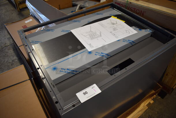 BRAND NEW! Royston Gray Metal Cabinet w/ Drop In Bins. 36x29x27 - Image 3 of 5