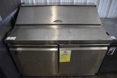 Ascend JSP-4812 Stainless Steel Commercial Sandwich Salad Prep Table Bain Marie on Commercial Casters. 115 Volts, 1 Phase. 48x30x44. Tested and Working!