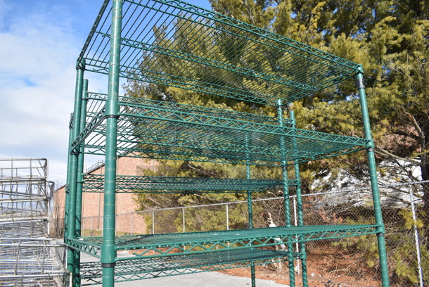 Green Finish 7 Tier Wire Shelving Unit on Commercial Casters. BUYER MUST DISMANTLE. PCI CANNOT DISMANTLE FOR SHIPPING. PLEASE CONSIDER FREIGHT CHARGES. 42x21x91 - Image 2 of 3