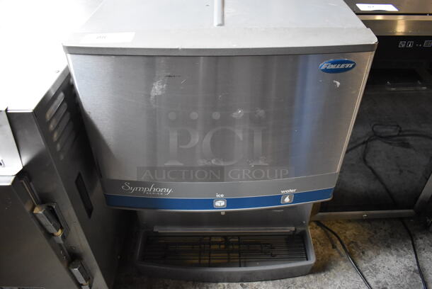Follett Symphony Series Stainless Steel Commercial Countertop Ice Machine w/ Ice and Water Dispenser. 25x28.5x35